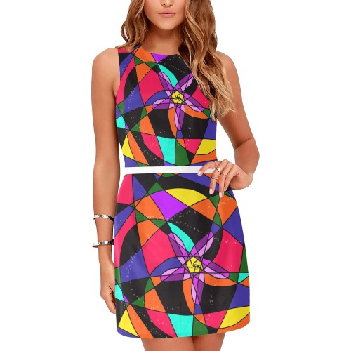 Abstract Design S 2020 Eos Women's Sleeveless Dress (Model D01)
