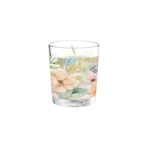 Watercolor Floral 1 Transparent Candle Cup (Jasmine)