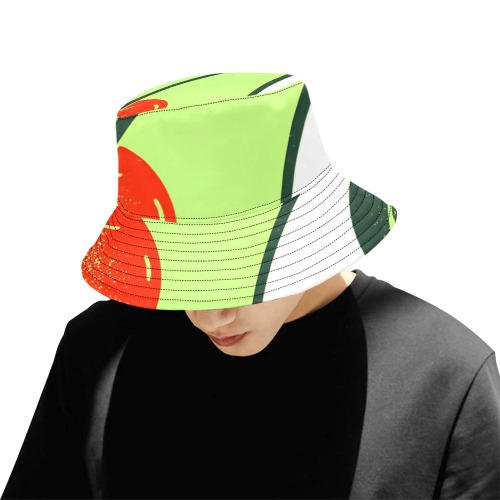 Red and Green Vintage Illustrated Fruit Market Poster