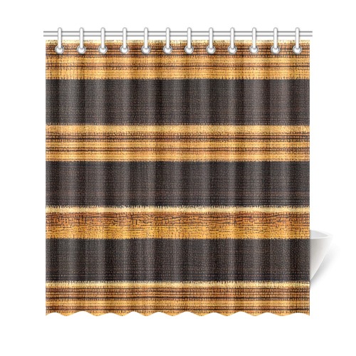 gold and brown striped pattern Shower Curtain 69"x72"