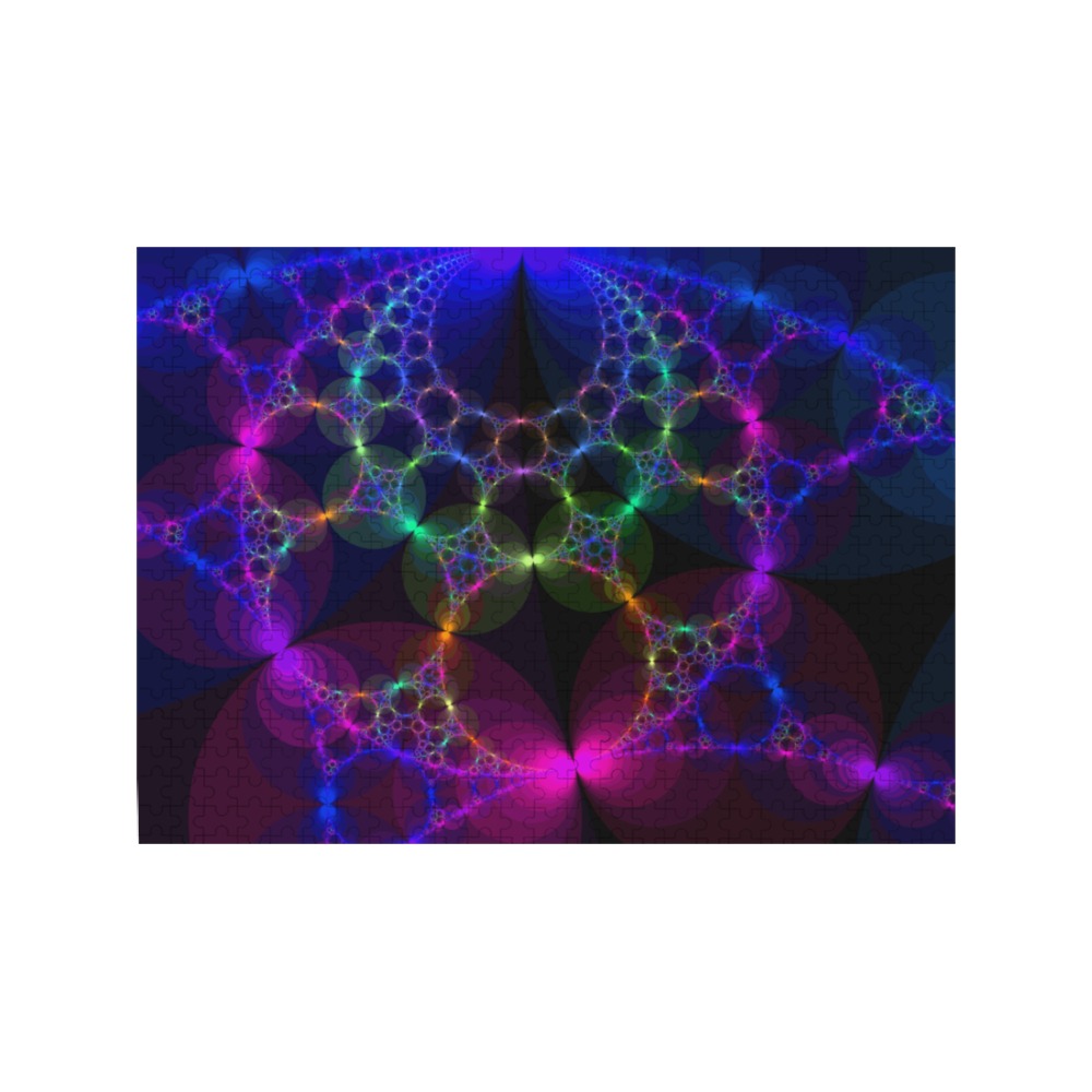 Sparkling Circles Fractal 500-Piece Wooden Photo Puzzles