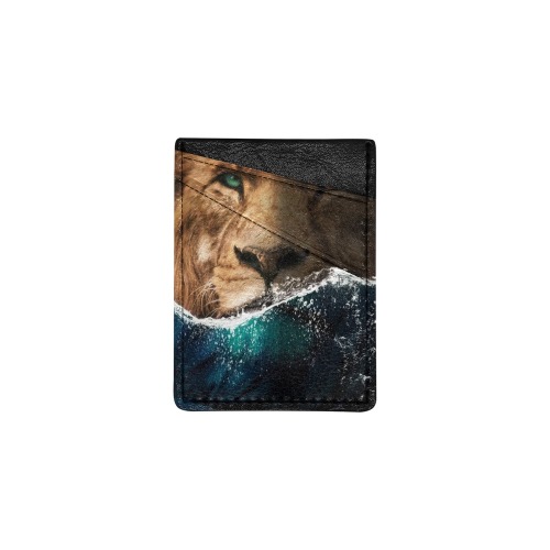 Lion behind the Ocean Cell Phone Card Holder