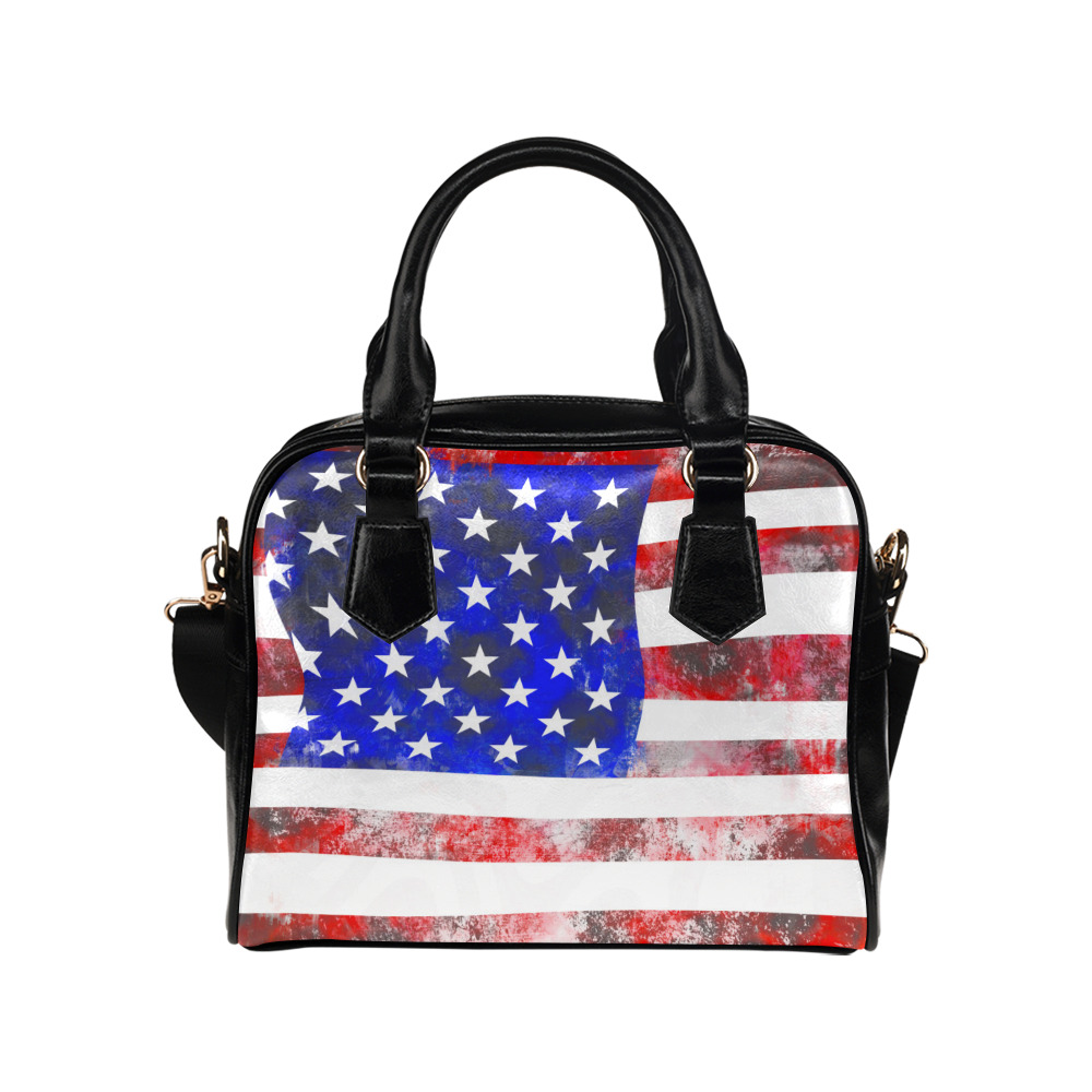 Extreme Grunge American Flag of the USA Shoulder Handbag (Model 1634)