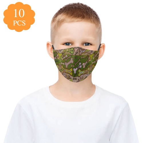 Bones Pop Art by Nico Bielow 3D Mouth Mask with Drawstring (Pack of 10 & 20 Filters Included) (Model M04)