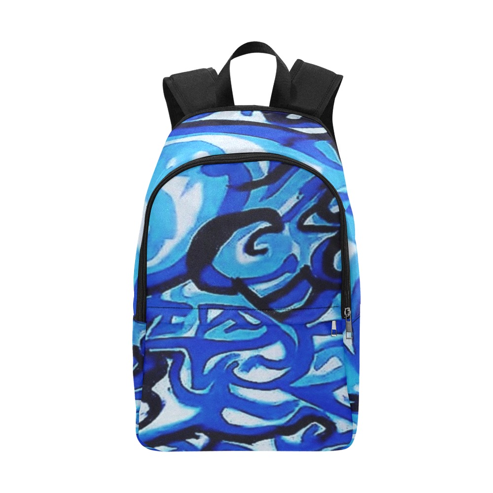 Blue Abstract Graffiti Fabric Backpack for Adult (Model 1659)