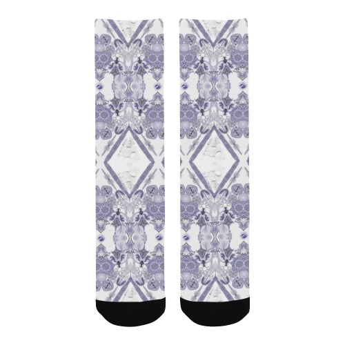 brown-white blue Men's Custom Socks
