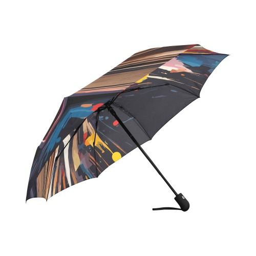 Colorful fantasy erupts from the open book art Auto-Foldable Umbrella (Model U04)