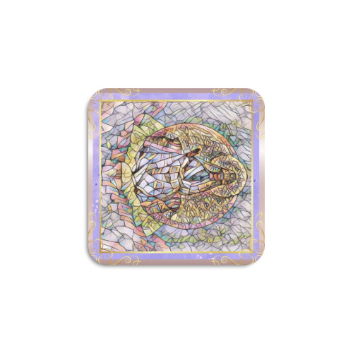 Second Remastered Version of Mother of The World in Warmer Colors by Nicholas Roerich Square Fridge Magnet
