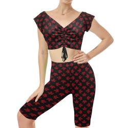 Cool Canada Yoga Set Women's Crop Top Yoga Set