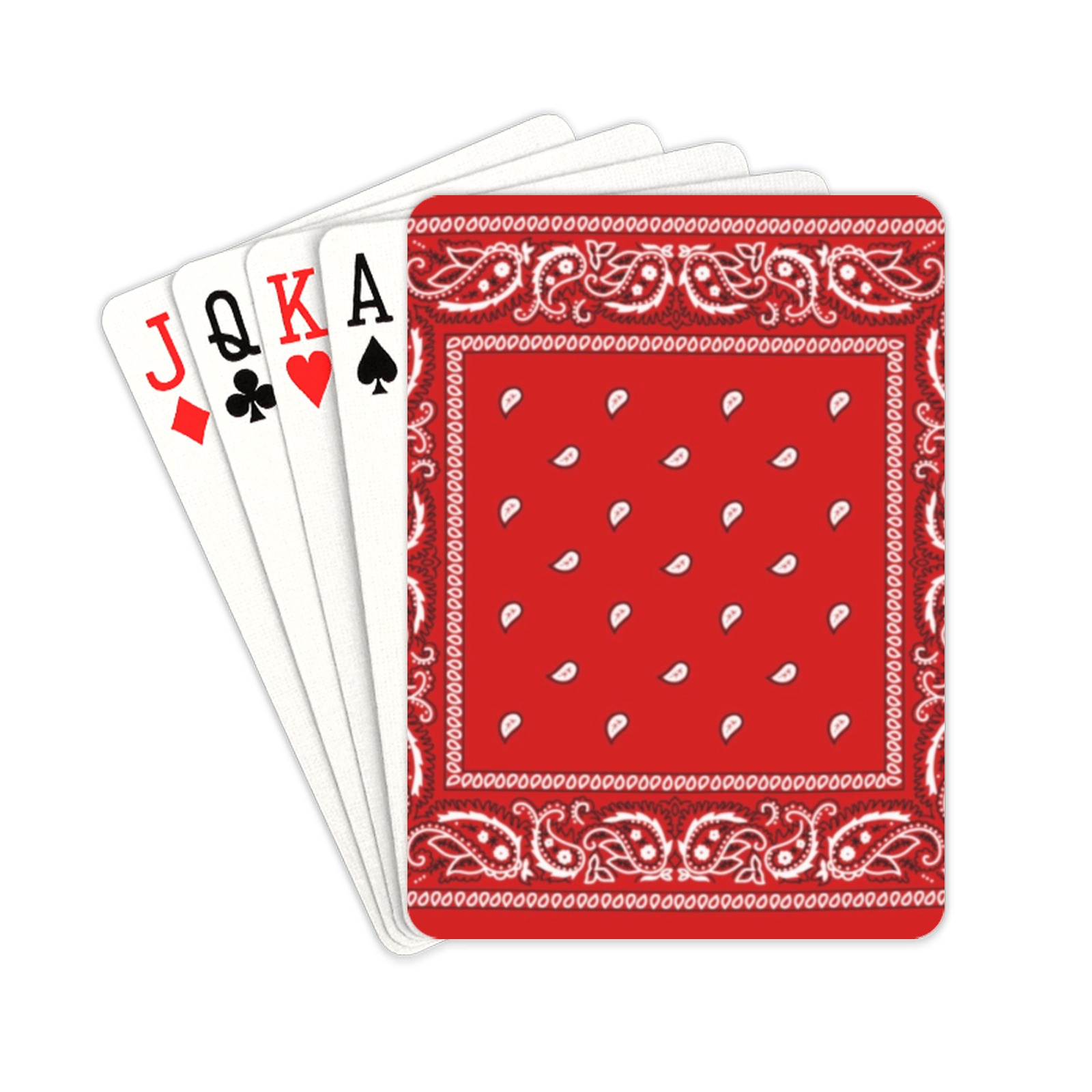 Red Bandana Playing Cards 2.5"x3.5"