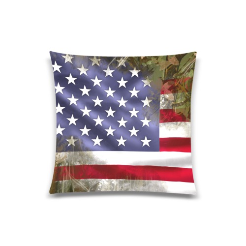 American_Flag-min Custom Zippered Pillow Case 20"x20"(Twin Sides)
