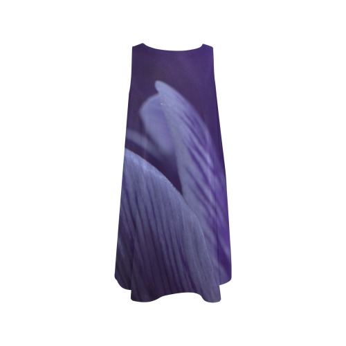 Petals of Crocus Sleeveless A-Line Pocket Dress (Model D57)
