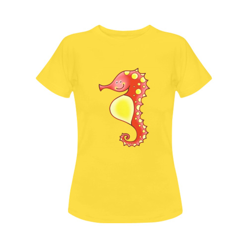 Seahorse Sealife Cartoon Women's T-Shirt in USA Size (Front Printing Only)