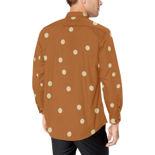 pumpkin dots Men's All Over Print Casual Dress Shirt (Model T61)
