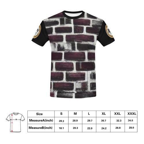 burgundy bricks All Over Print T-Shirt for Men (USA Size) (Model T40)