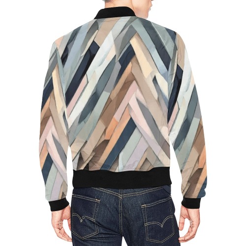 Chevron-like abstract art pattern. Pastel colors All Over Print Bomber Jacket for Men (Model H19)