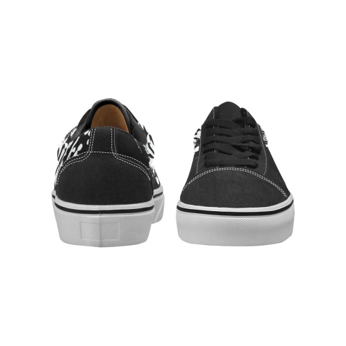 black Men's Low Top Skateboarding Shoes (Model E001-2)