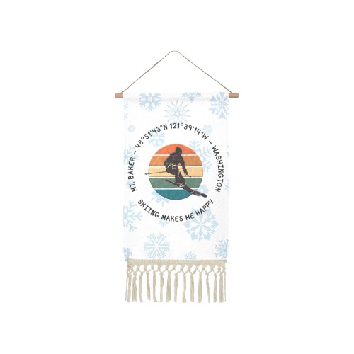 Ski Mt. Baker, Washington - Man Skier, Black Text