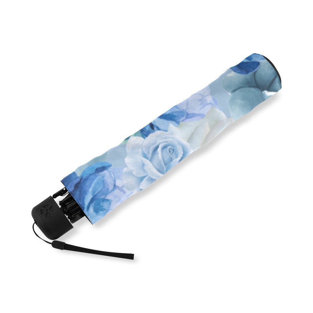 Blue Rose Umbrella Foldable Umbrella (Model U01)
