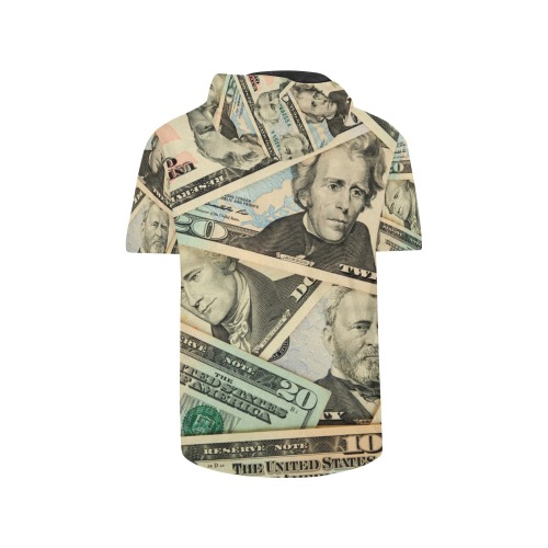US PAPER CURRENCY All Over Print Short Sleeve Hoodie for Men (Model H32)