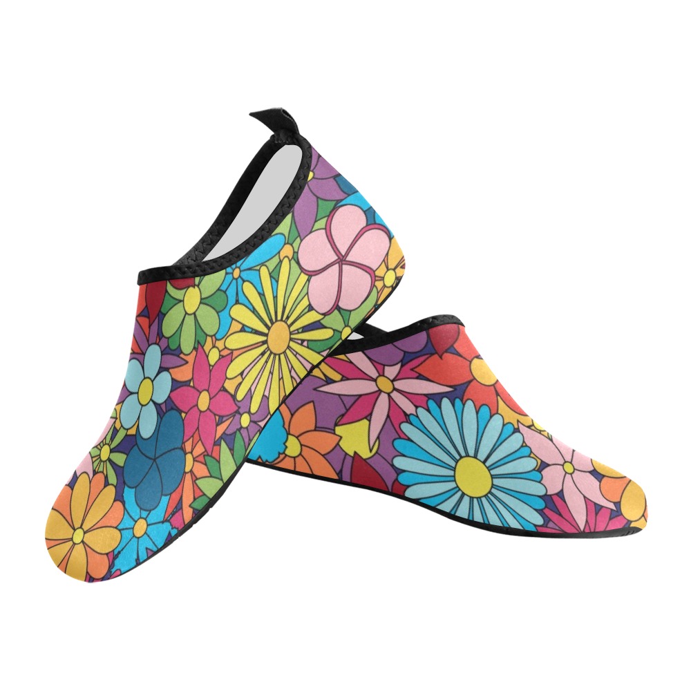 Hippy Flower Power Kids' Slip-On Water Shoes (Model 056)