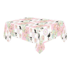 Secret Garden With Harlequin and Crow Patch Artwork Cotton Linen Tablecloth 60" x 90"
