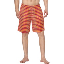 Tribal burgundy orange fucsia cyan Men's Swim Trunk (Model L21)