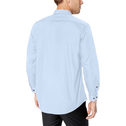 pastel blue Men's All Over Print Casual Dress Shirt (Model T61)