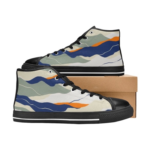 Modern abstract landscape of strokes-2 Women's Classic High Top Canvas Shoes (Model 017)