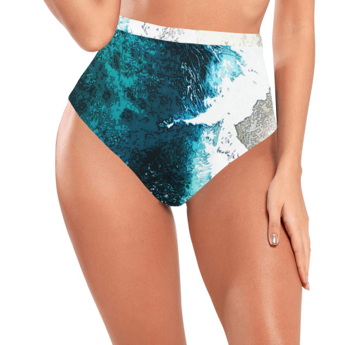 Ocean And Beach High-Waisted Bikini Bottom (Model S13)