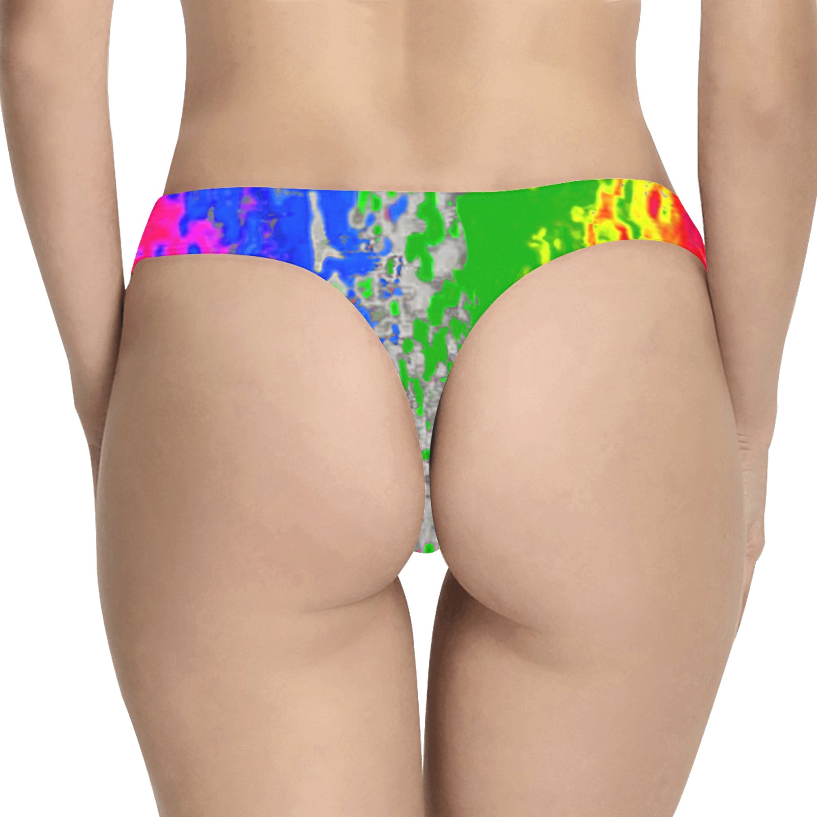 fractal Abstract small Women's All Over Print Thongs (Model L30)