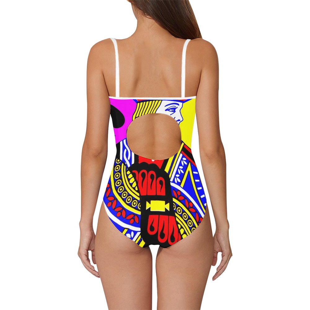 JACK OF SPADES (POPART COLOURS) Strap Swimsuit ( Model S05)