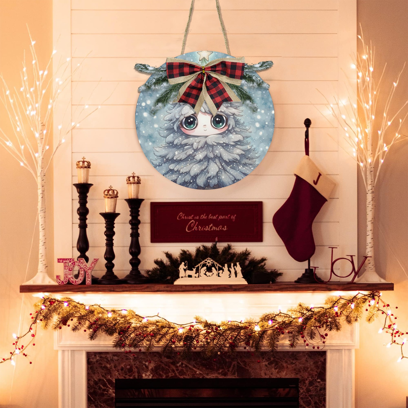 Little Christmas Tree Christmas Door Hanger (11.8inch)