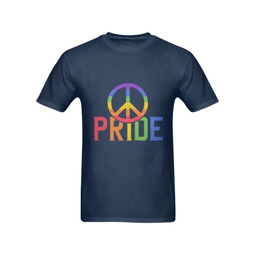 Gay Peace Pride (Navy) Men's T-Shirt in USA Size (Front Printing Only)