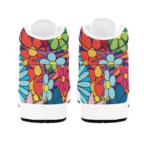 Hippy Flower Power Men's High Top Sneakers (Model 20042)