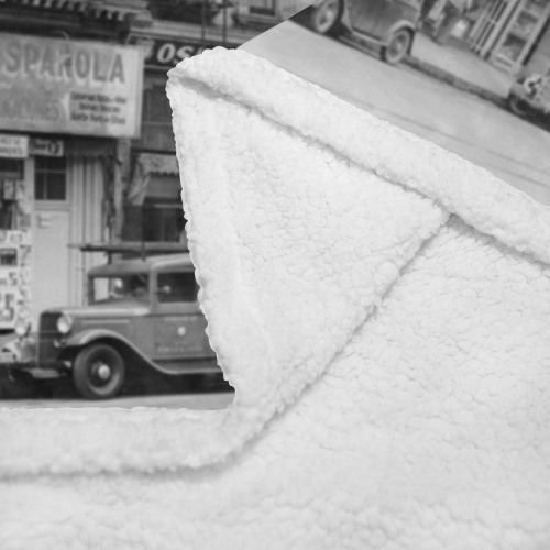 East side of Main Street Los Angeles. 1930s Double Layer Short Plush Blanket 50"x60"