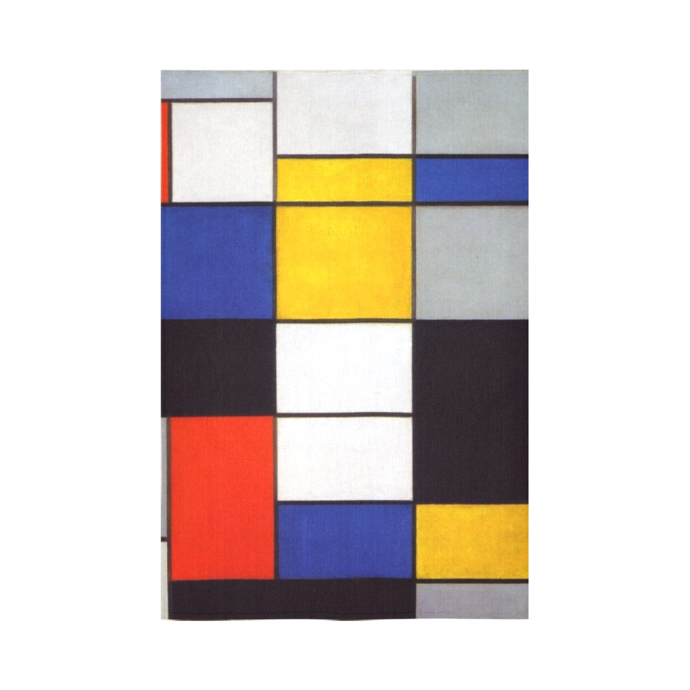 Composition A by Piet Mondrian Cotton Linen Wall Tapestry 60"x 90"