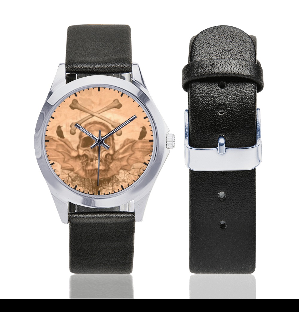 bb 5fwfg Unisex Silver-Tone Round Leather Watch (Model 216)
