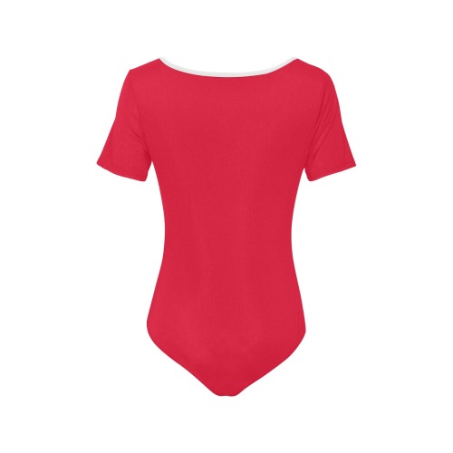 color Spanish red Women's Short Sleeve Bodysuit