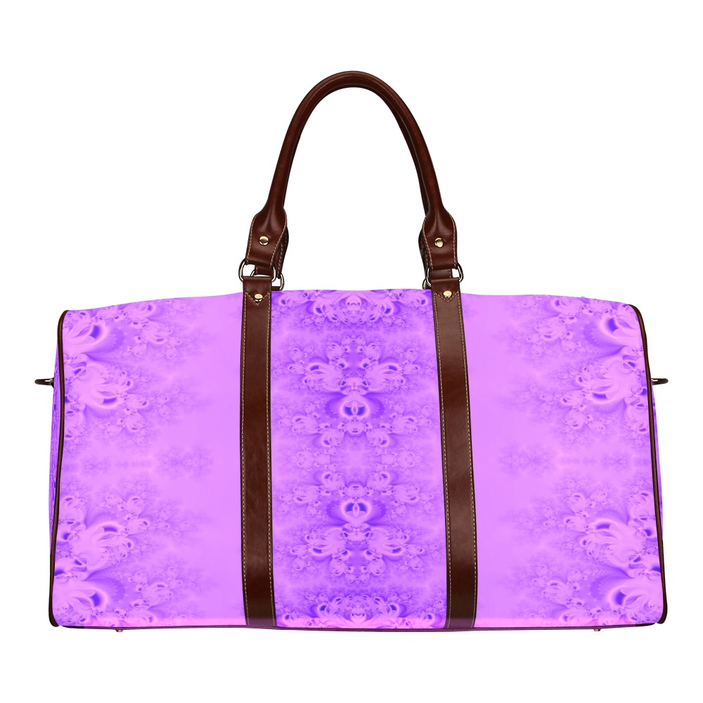 Purple Lilacs Frost Fractal Waterproof Travel Bag/Small (Model 1639)