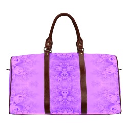 Purple Lilacs Frost Fractal Waterproof Travel Bag/Small (Model 1639)