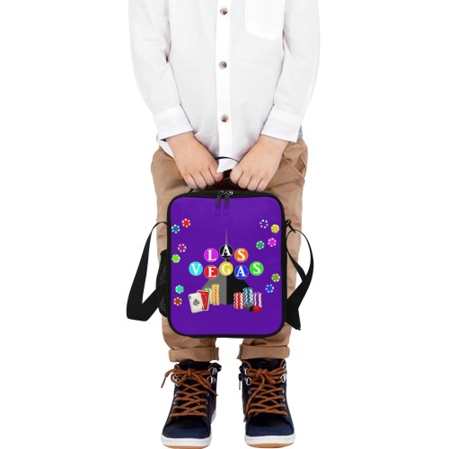Las Vegas Pyramid / Purple Crossbody Lunch Bag for Kids (Model 1722)