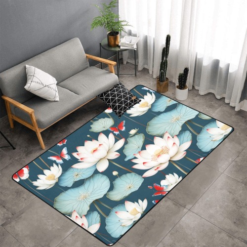 Fabulous Florals 13 Area Rug with Black Binding 7'x5'