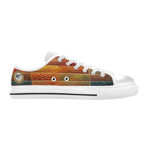 colourful brick Women's Classic Canvas Shoes (Model 018)