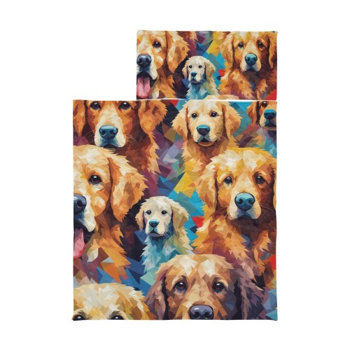 Texture of golden retriever dogs, digital art. Kids' Sleeping Bag