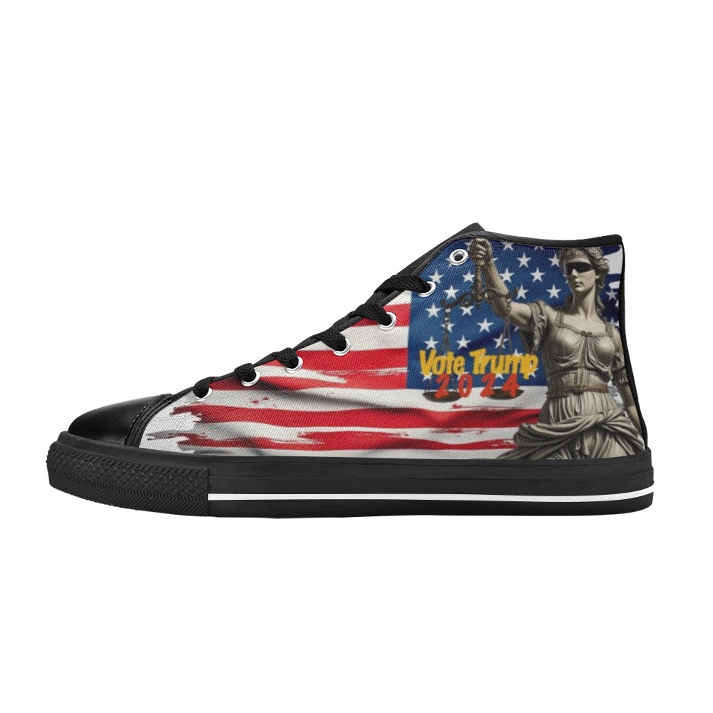 2024BVoteTrumpflag.jpg Women's Classic High Top Canvas Shoes (Model 017)