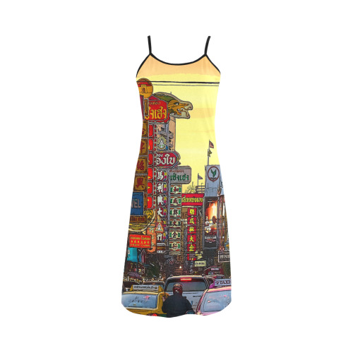 Chinatown in Bangkok Thailand - Altered Photo Alcestis Slip Dress (Model D05)