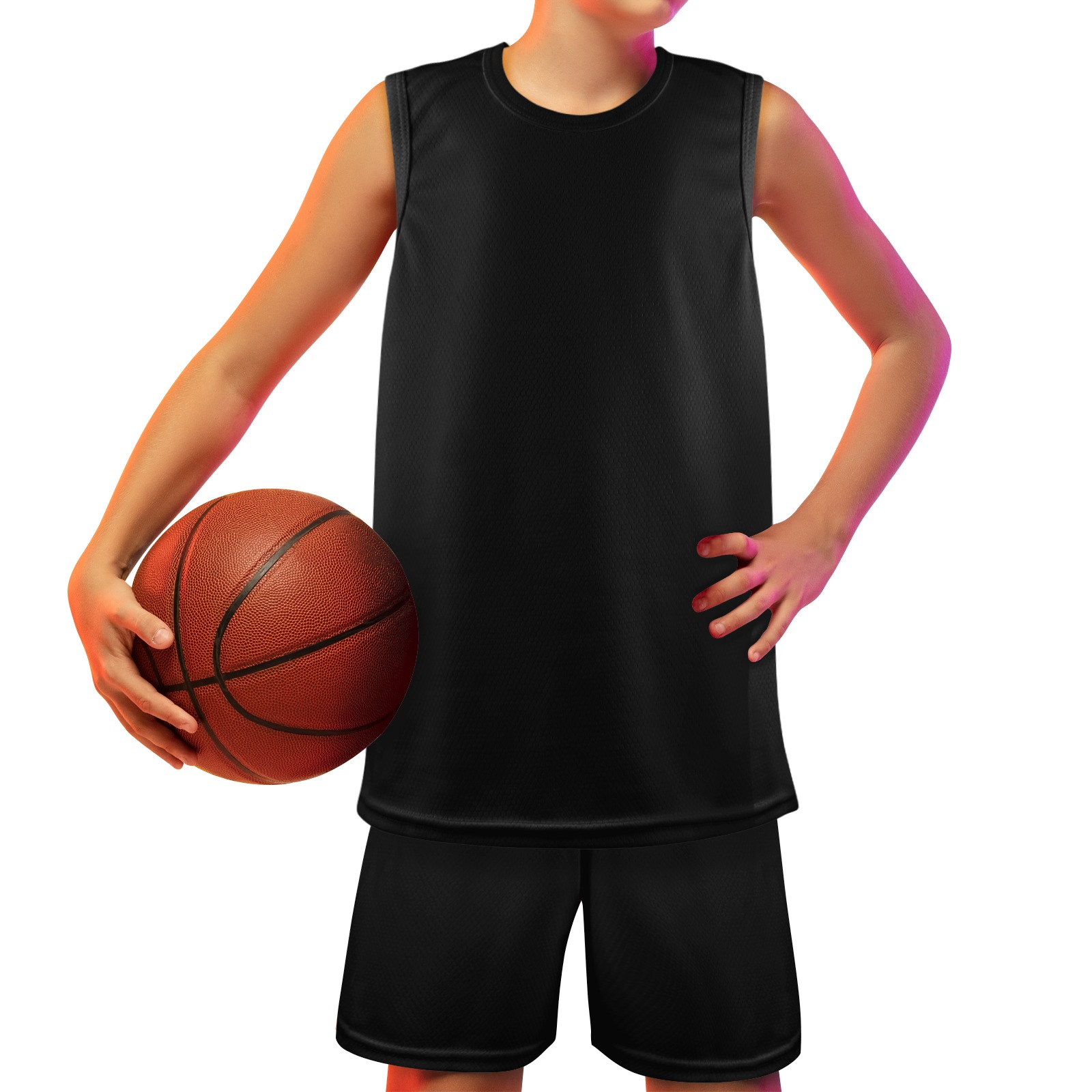 All Black gym set Big Boys' Basketball Uniform