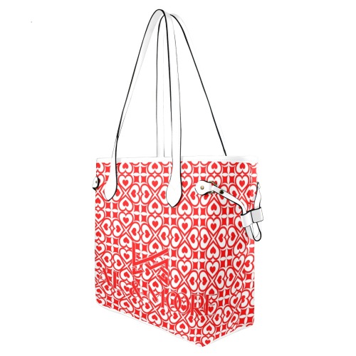 Kal Moore Red Logo Handbag Clover Canvas Tote Bag (Model 1661)