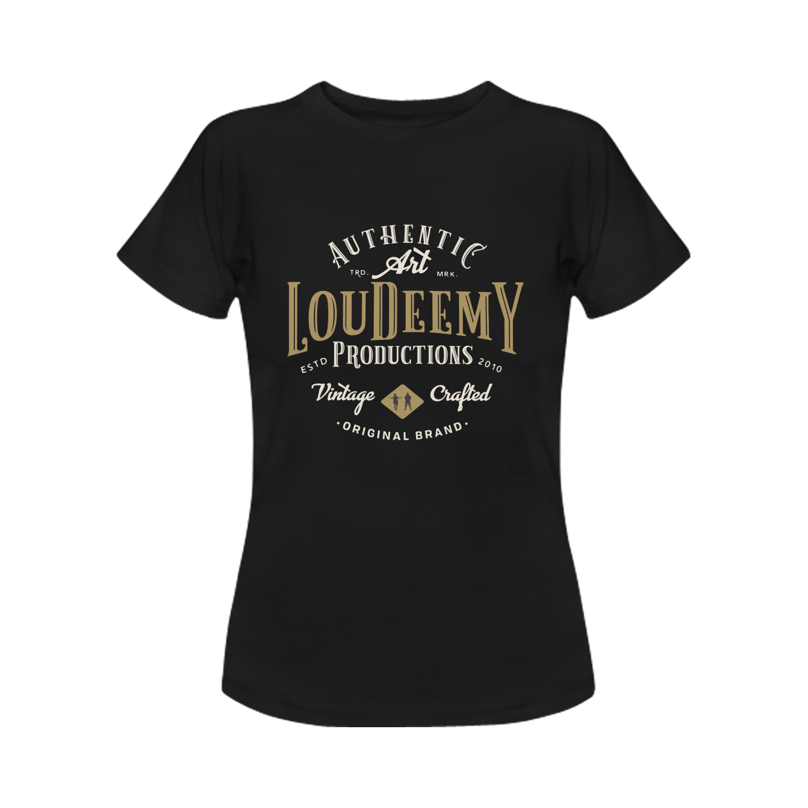 Vintage LouDeemY Badge Black Women's T-Shirt in USA Size (Front Printing Only)